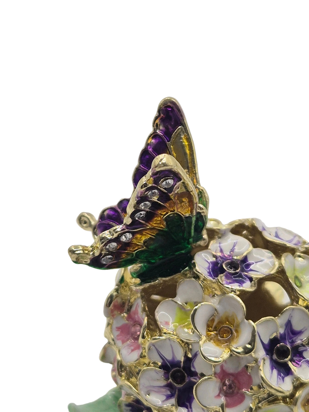 hydrangea fand butterfly trinket pot