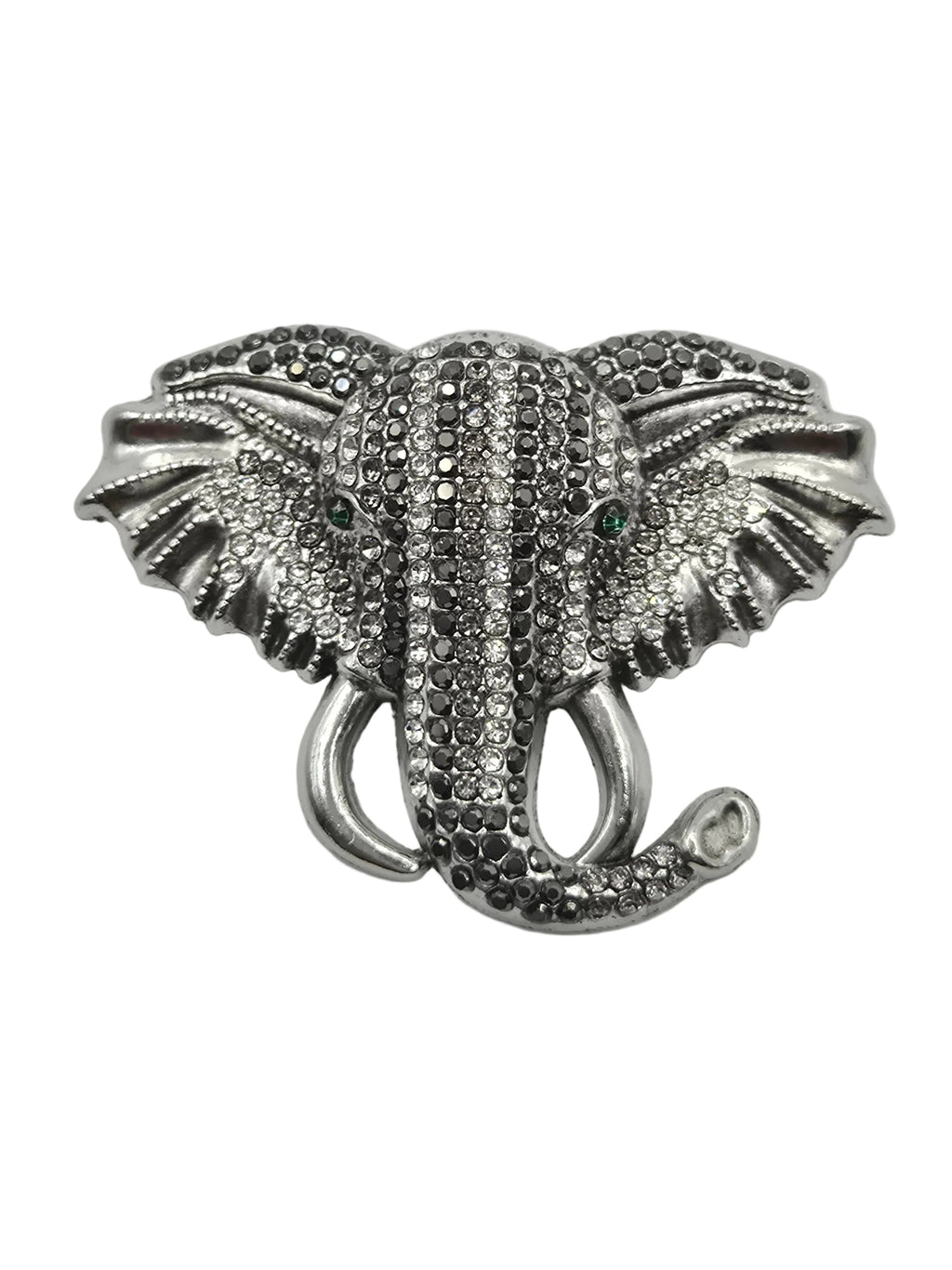 Large silver elephant brooch pin back clasp detail