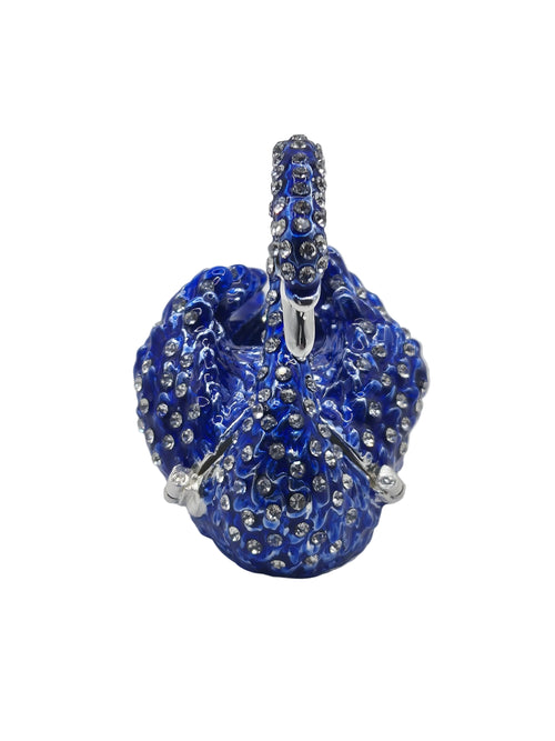 Blue swan jewellery trinket dish with rhinestone detailing