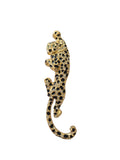 Large Rhinestone Leopard Brooch Gold Tone Crystal Statement Pin