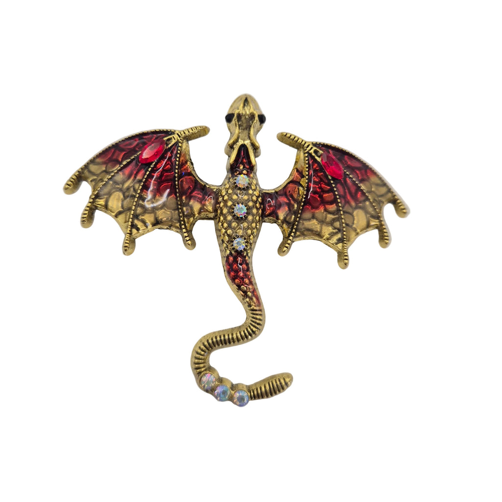 Red and Gold Dragon Brooch