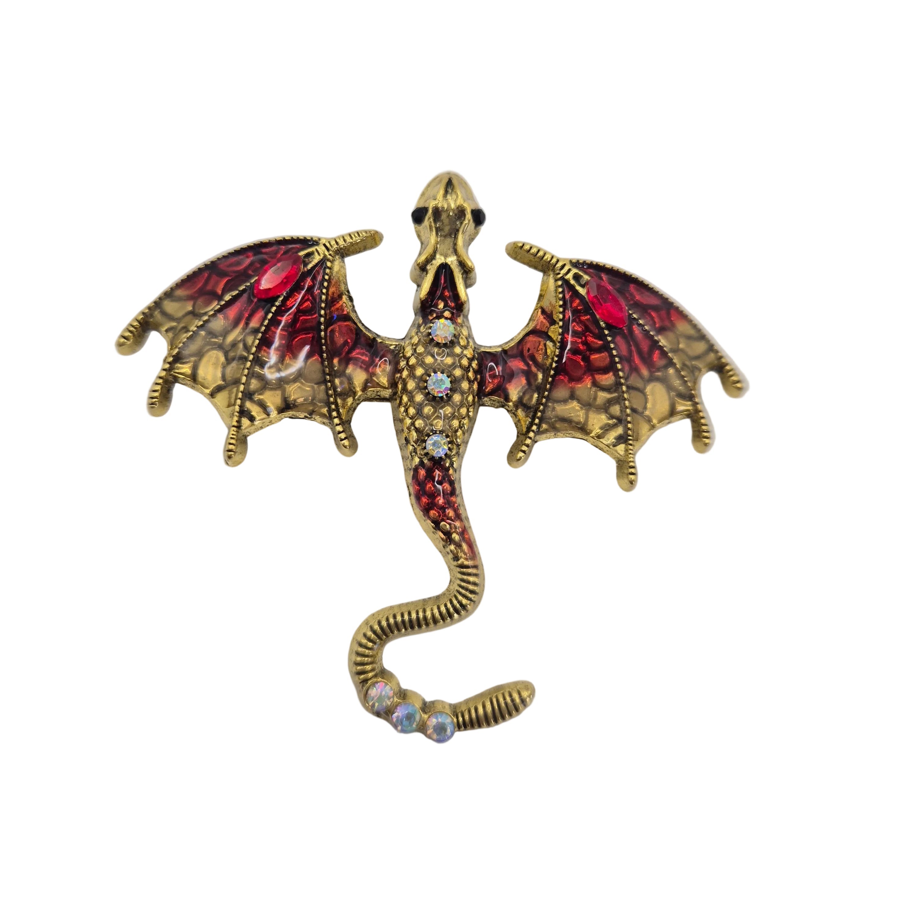 Red and Gold Dragon Brooch