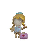 Decorative nurse brooch with multiple on a light gray background