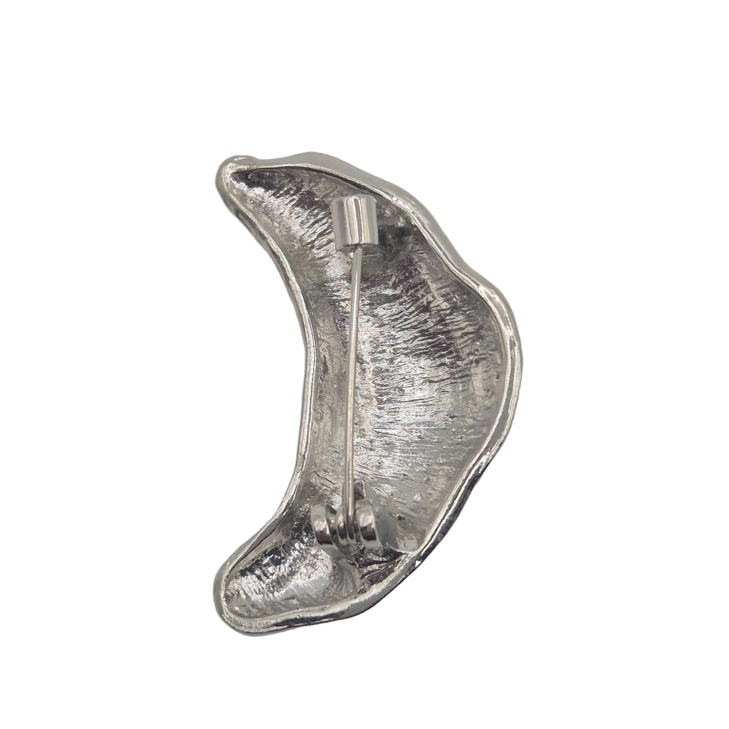 silver croissant brooch