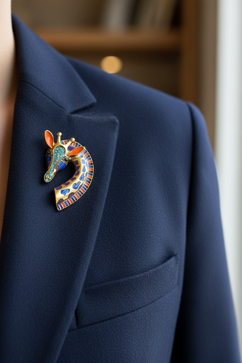 Giraffe on blazer 