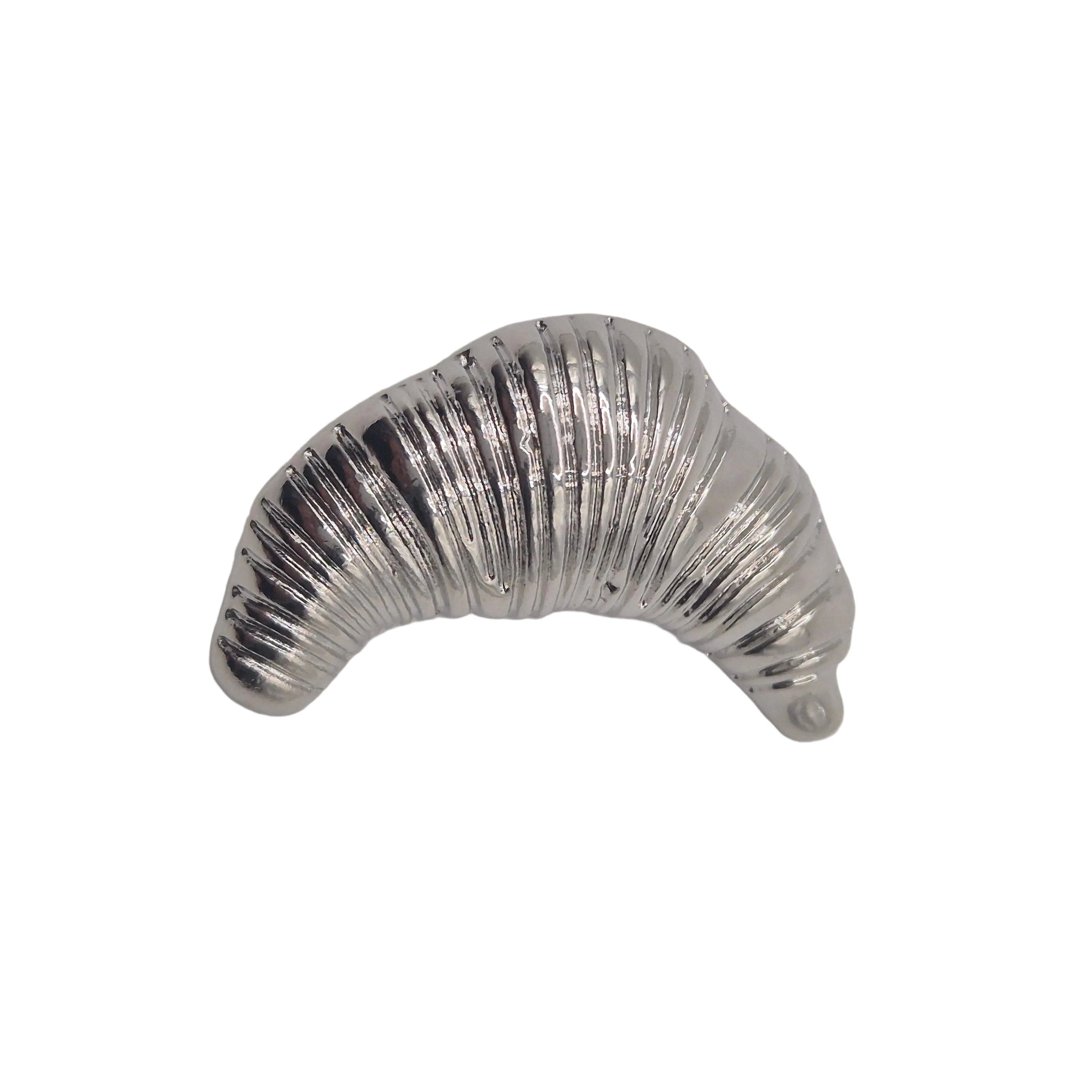 silver croissant brooch