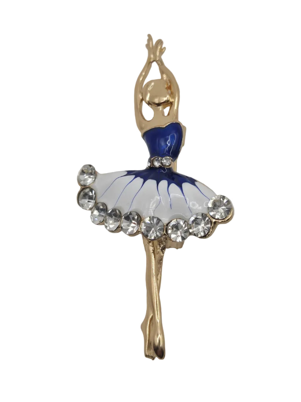 dancing figure brooch with rhinestones