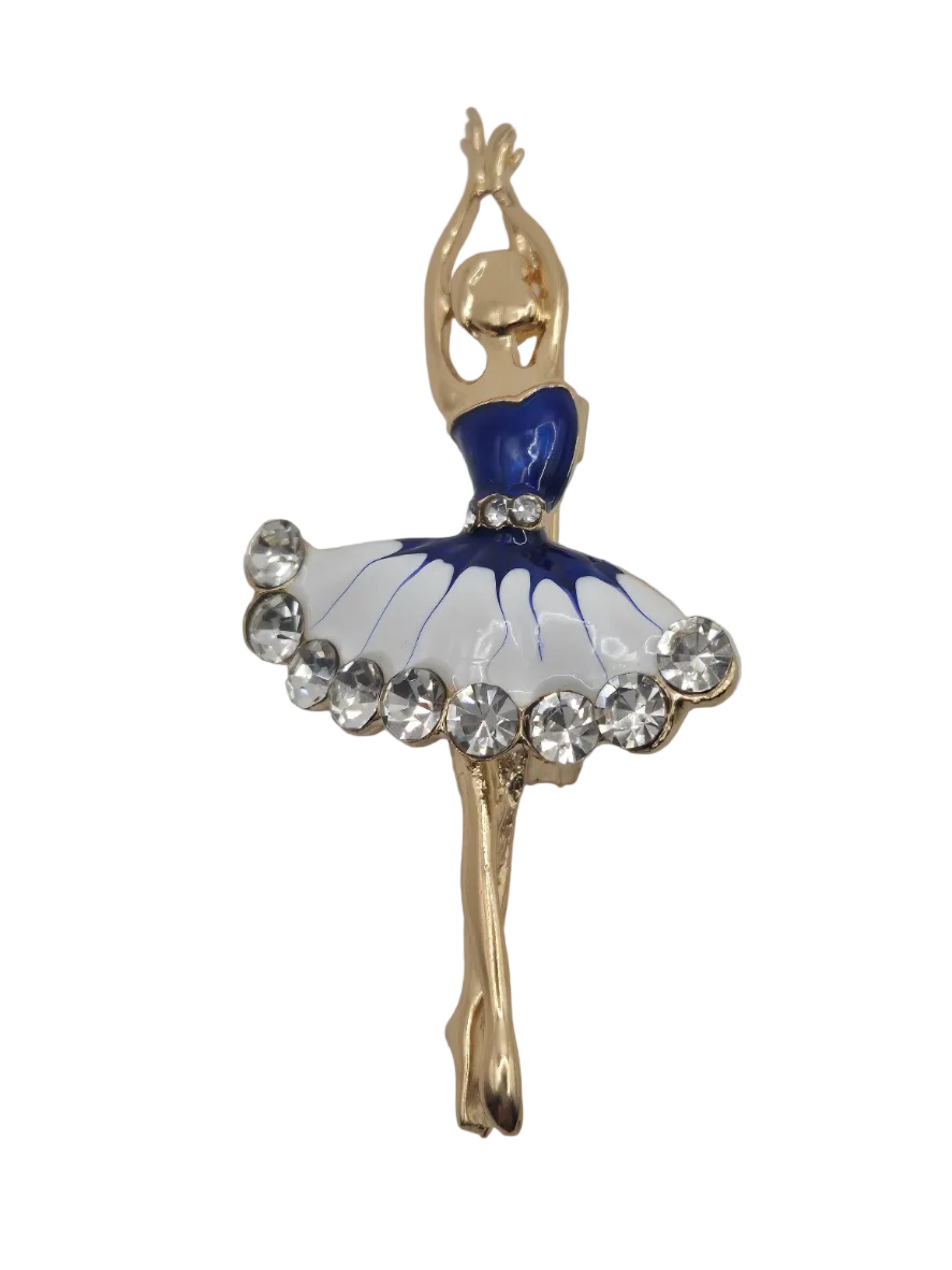 dancing figure brooch with rhinestones
