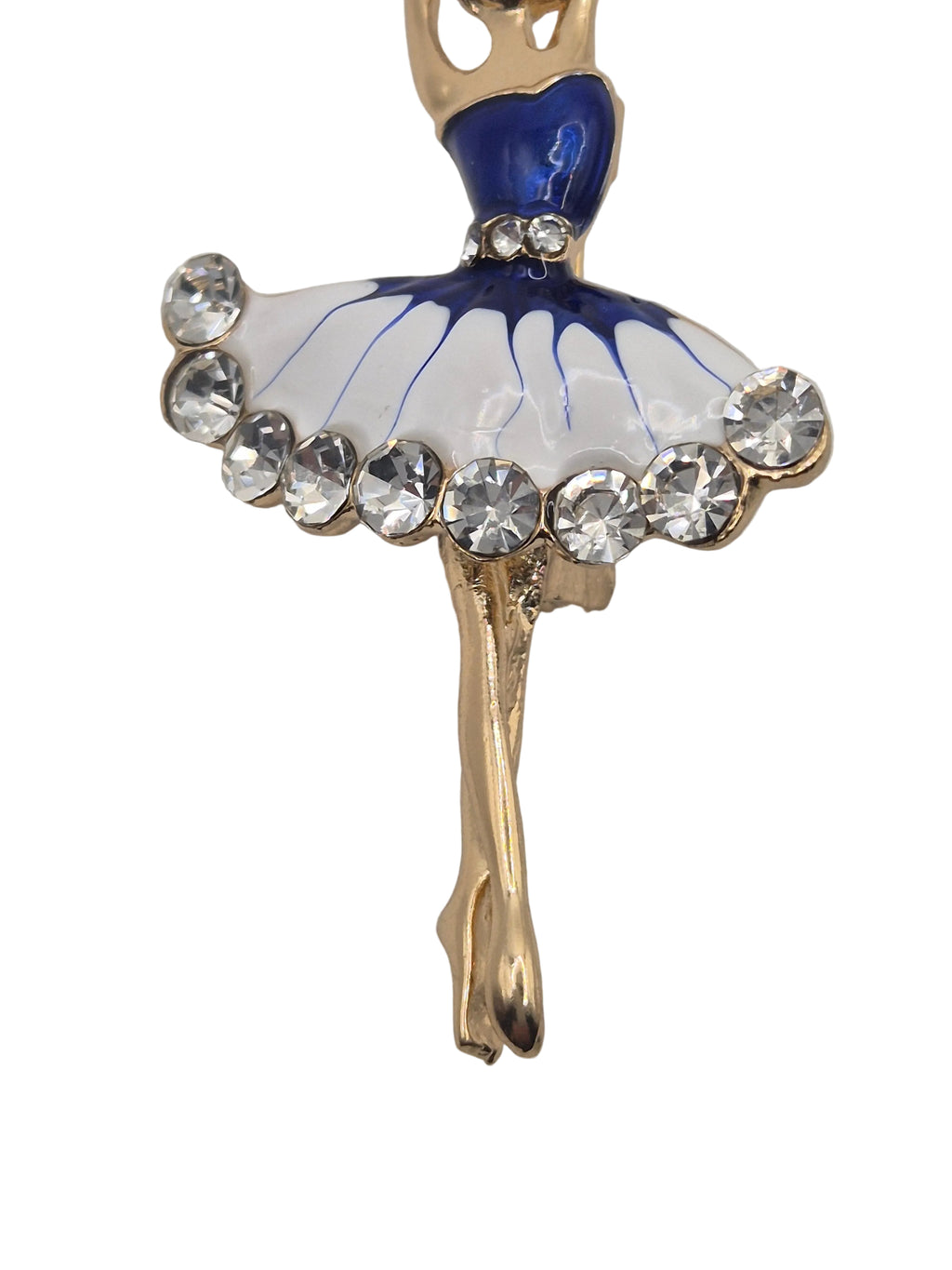 dancing figure brooch with rhinestone detailing