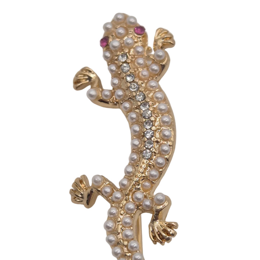 Pearl Lizard Brooch