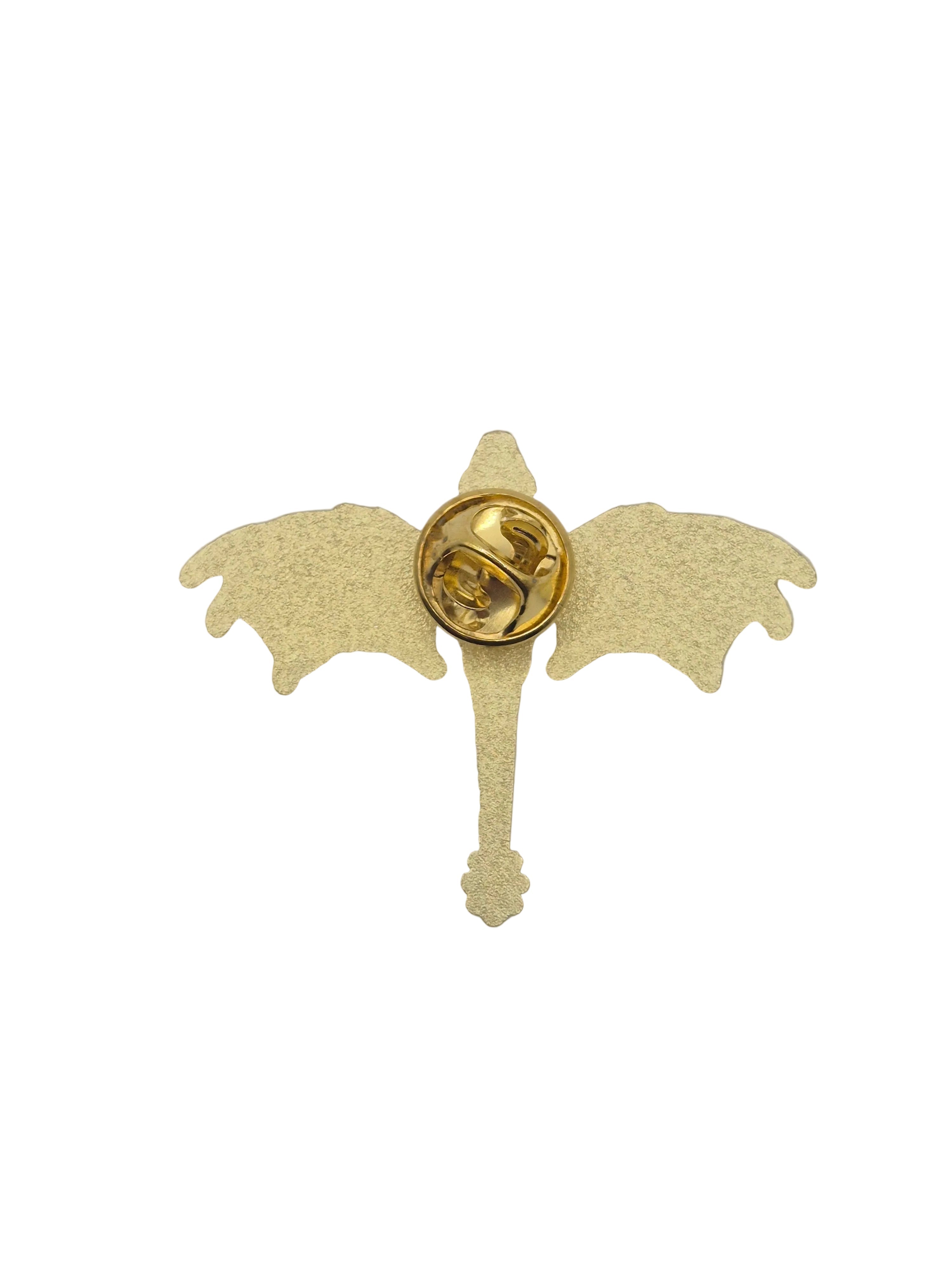 black and gold fantasy dragon brooch