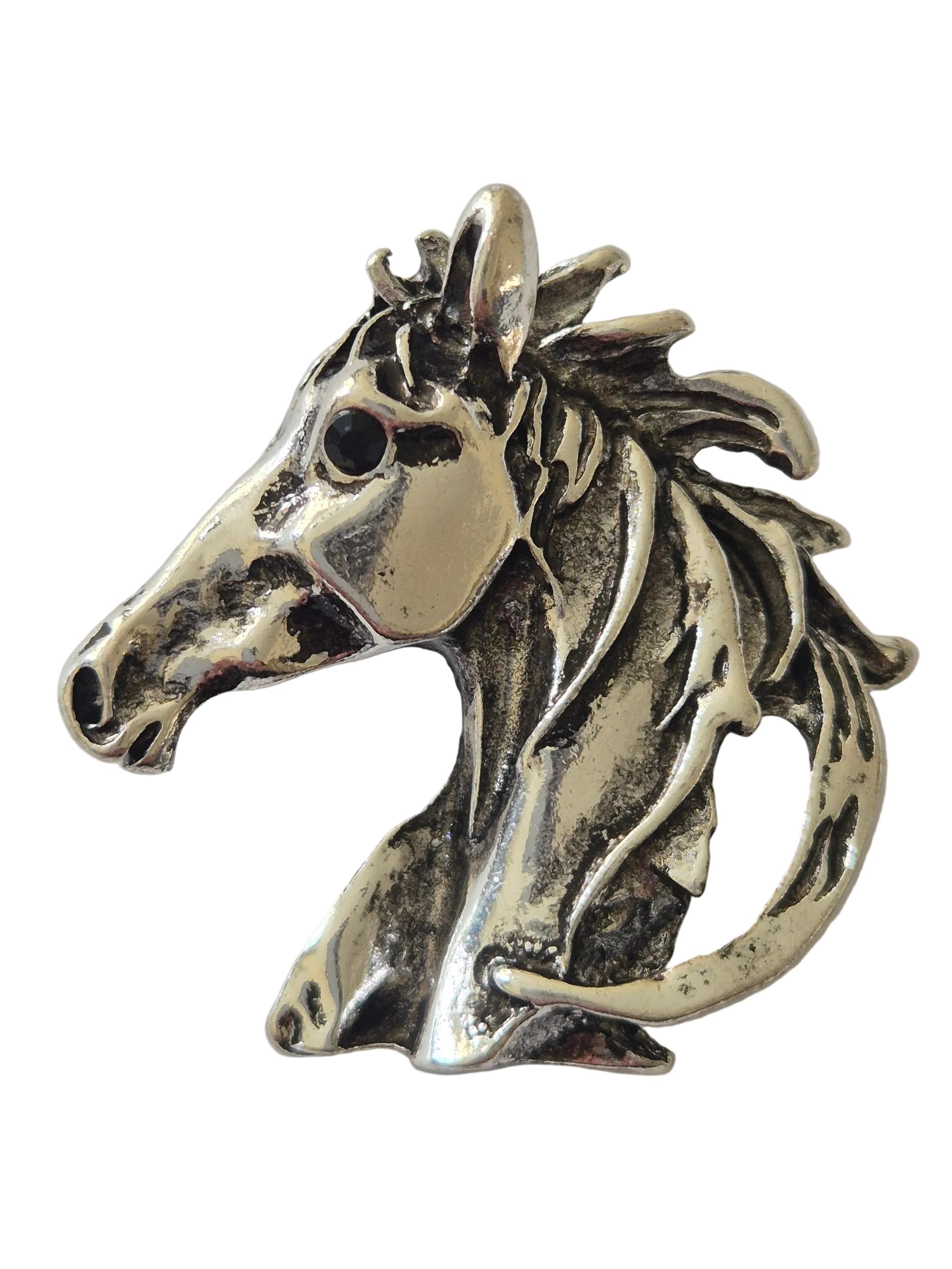 silver horse brooch
