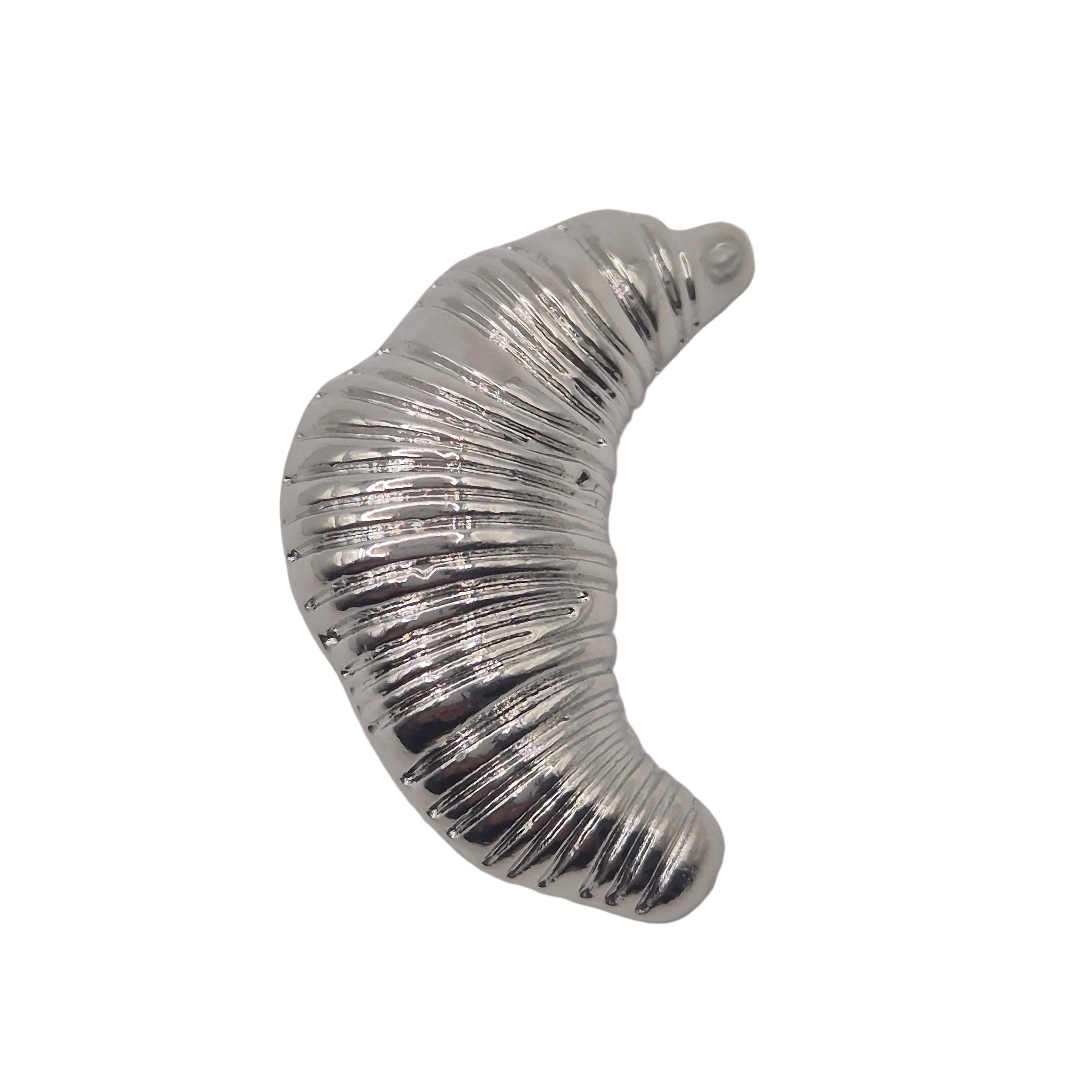 silver croissant brooch