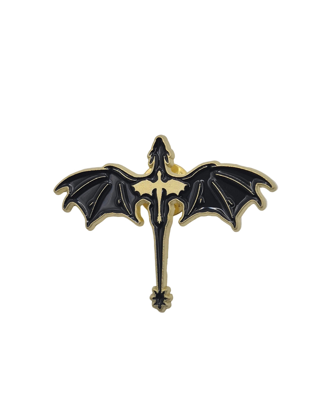 Black and gold dragon brooch