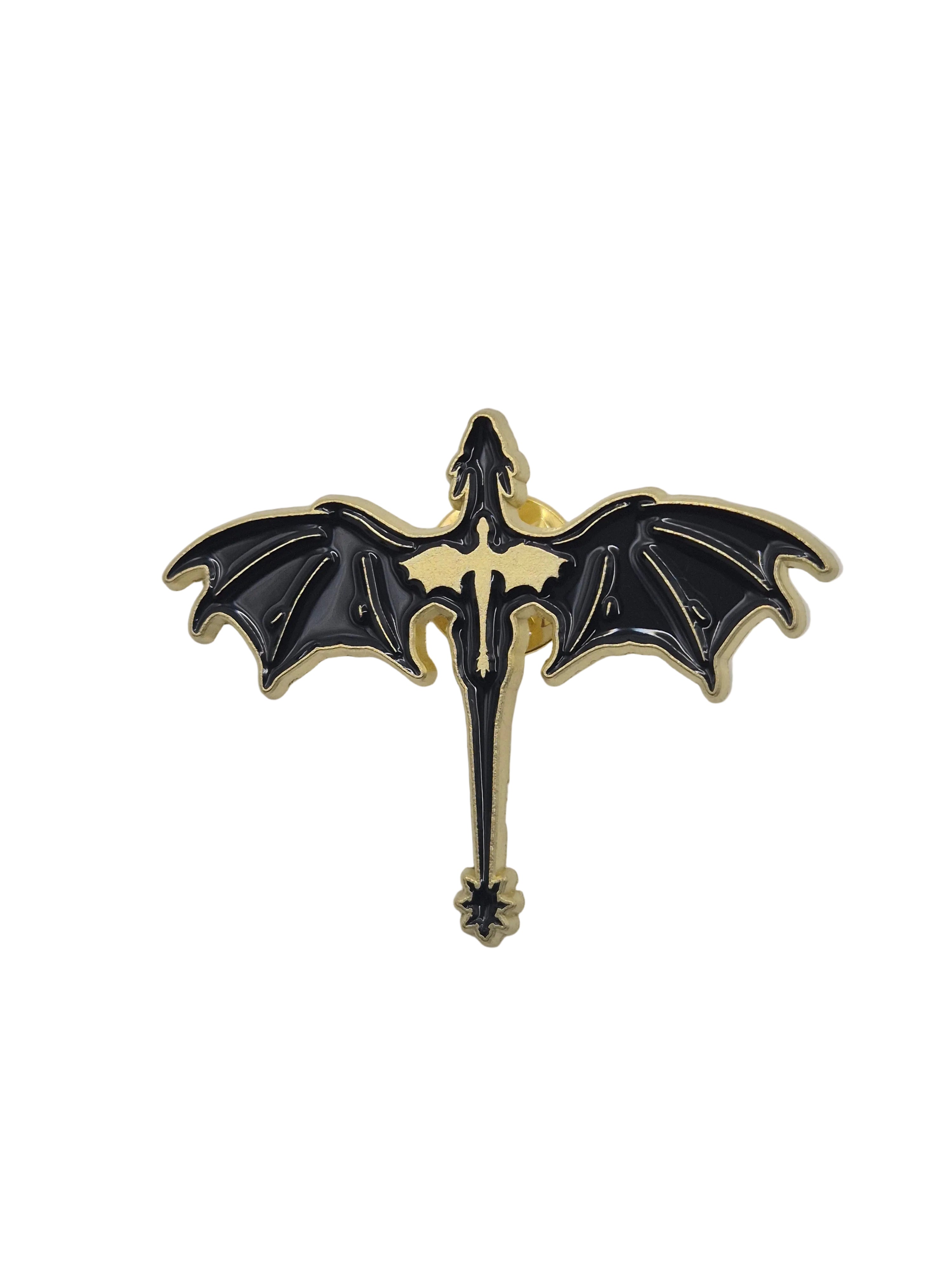 Black and gold dragon brooch