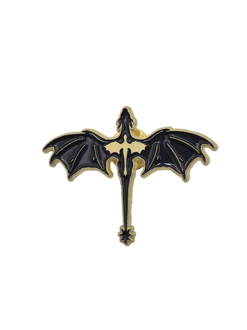 Black and gold dragon brooch
