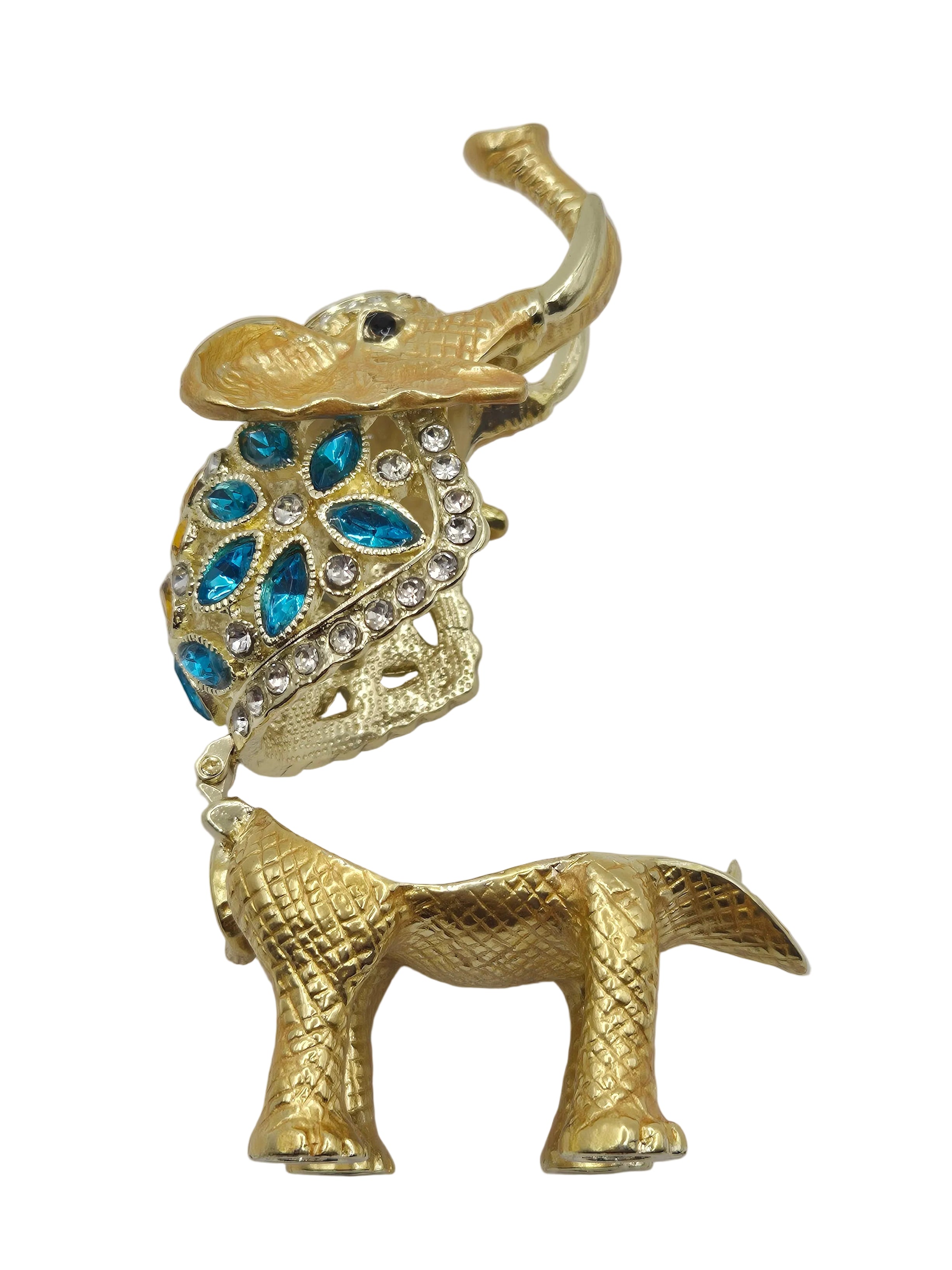 Gold elephant trinket dish with jewel detail 