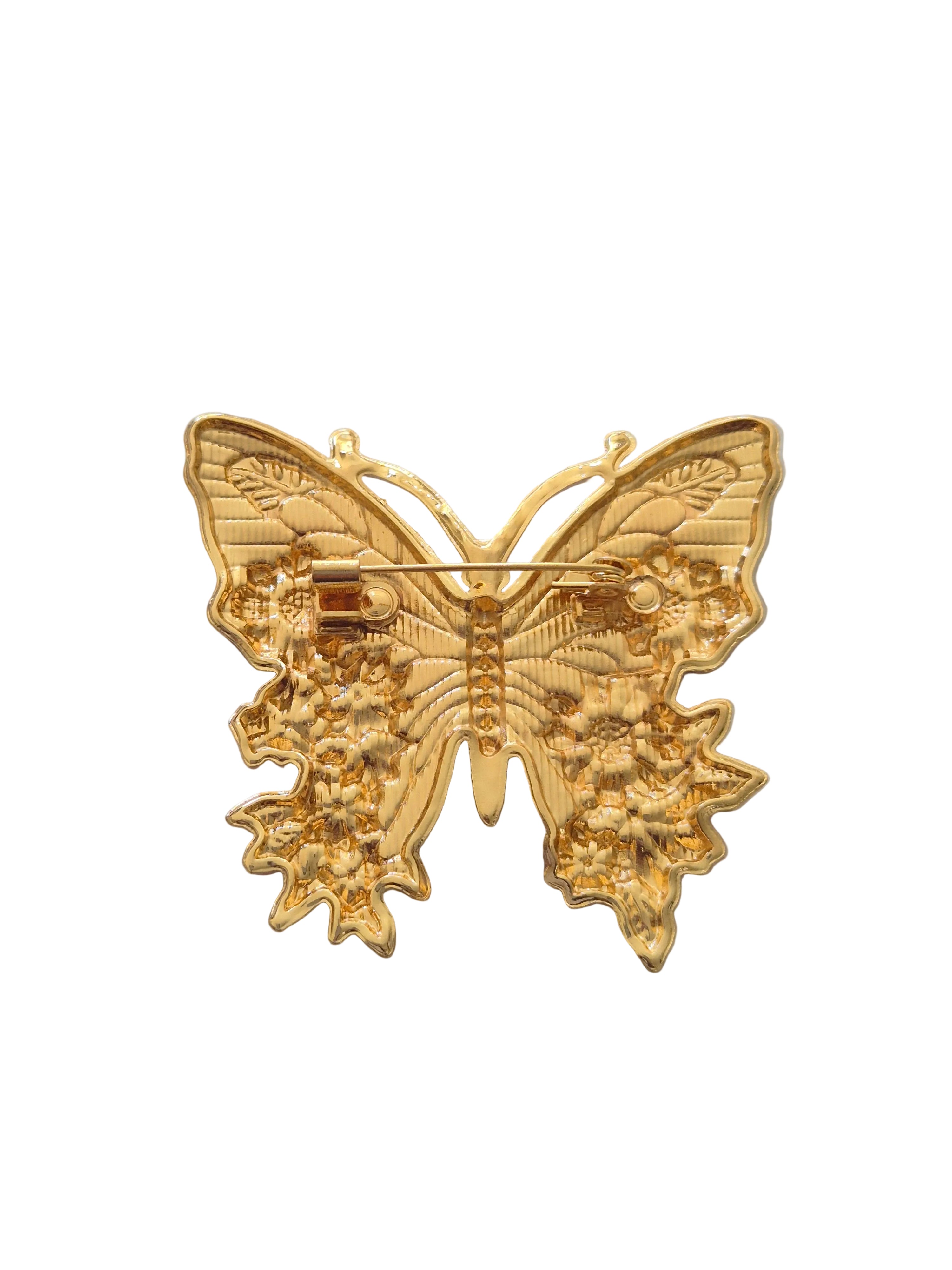 floral design butterfly brooch