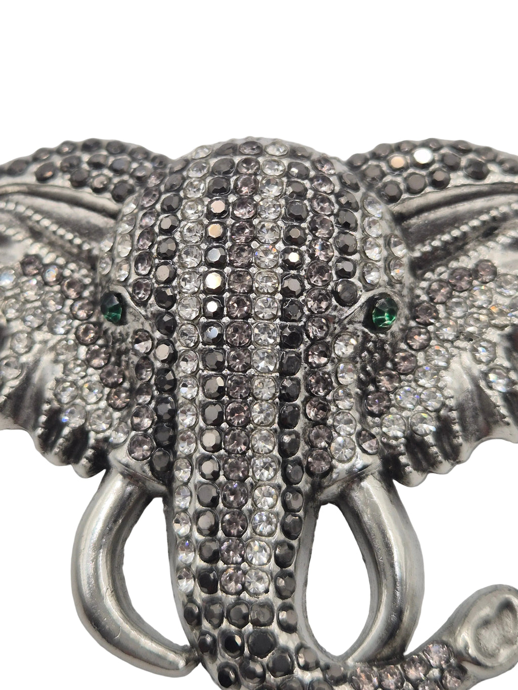 Silver rhinestone elephant brooch gift for elephant lovers