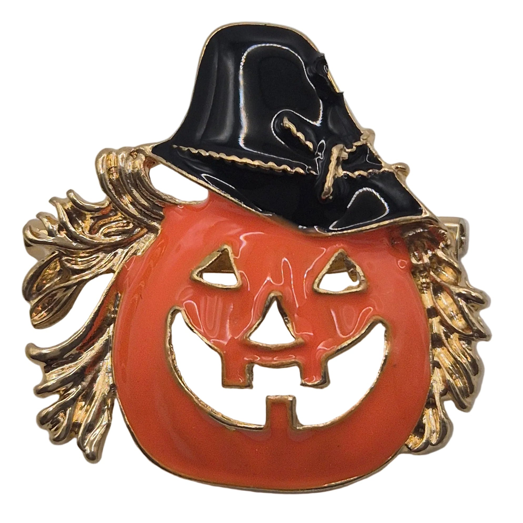 Halloween Witch Design Pumpkin Brooch Pin